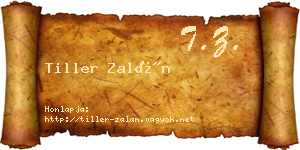 Tiller Zalán névjegykártya