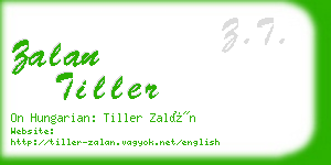 zalan tiller business card